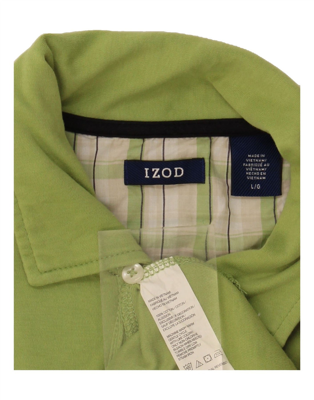 IZOD Mens Polo Shirt Large Green Cotton Vintage Izod and Second-Hand Izod from Messina Hembry 