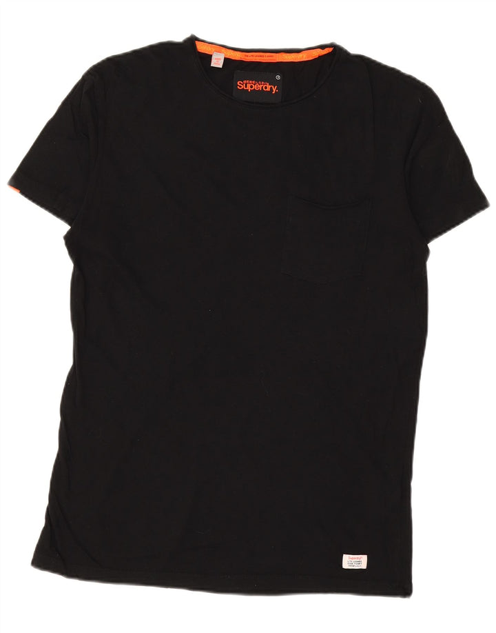 SUPERDRY Mens T-Shirt Top Medium Black Cotton