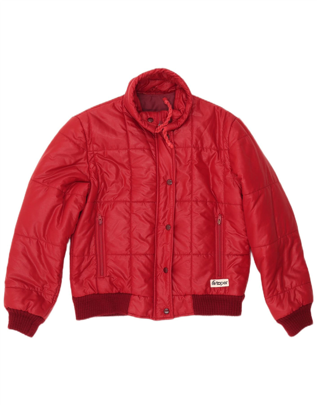 VINTAGE Womens Padded Jacket EU 40 Medium Red