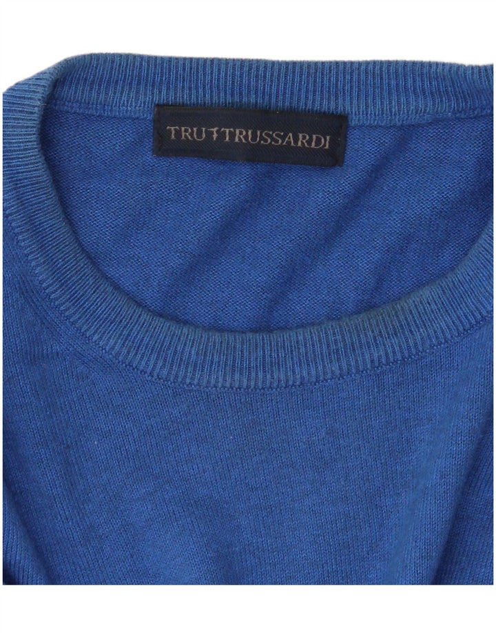 Trussardi Mens Crew Neck Jumper Sweater XL Blue