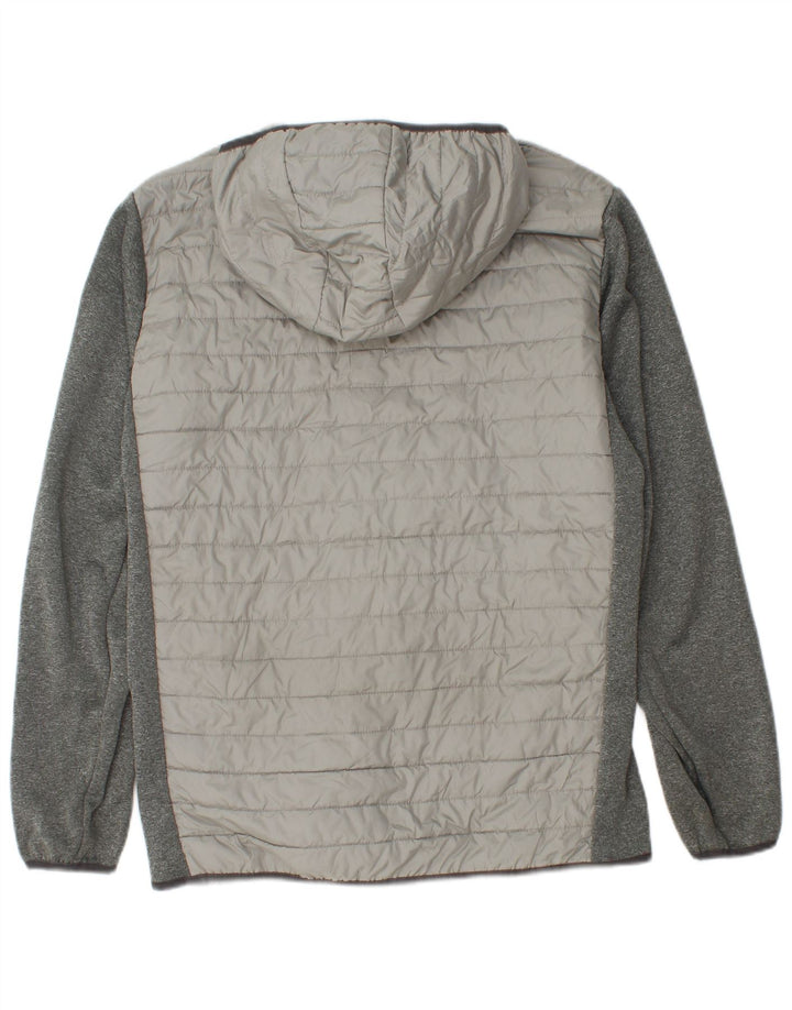 Jack & Jones Mens Hooded Padded Jacket UK 38 Medium Grey Colourblock