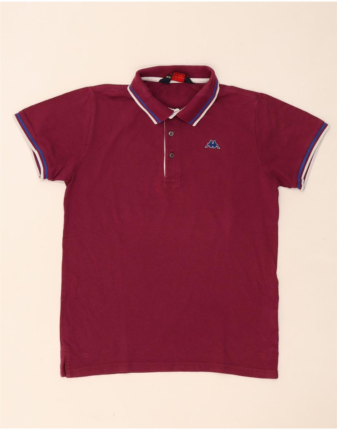 KAPPA Mens Polo Shirt Small Burgundy Cotton