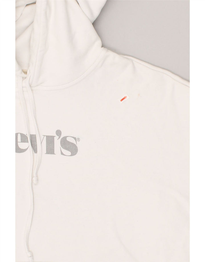 LEVI'S Mens Graphic Hoodie Jumper Medium White Cotton | Vintage Levi's | Thrift | Second-Hand Levi's | Used Clothing | Messina Hembry 