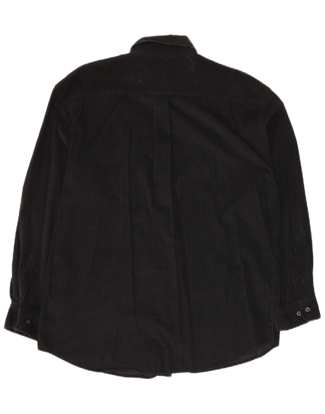 STONE HARBOUR Mens Corduroy Shirt Medium Black Cotton