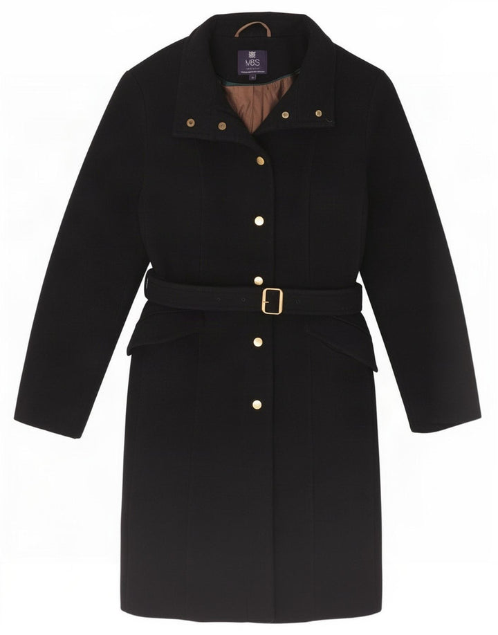 Marks & Spencer Womens Overcoat UK 14 Medium Black Wool