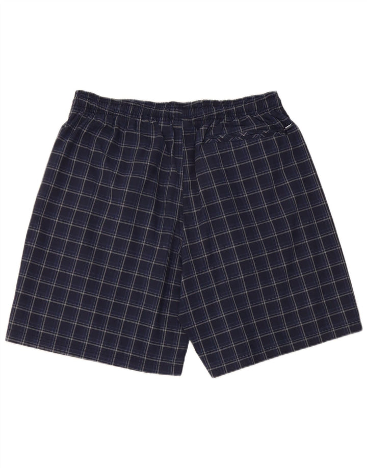 Adidas Mens Swimming Shorts Large Navy Blue Check Polyester