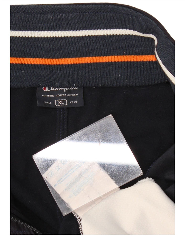 Champion Mens Tracksuit Top Jacket XL Navy Blue Colourblock Polyester