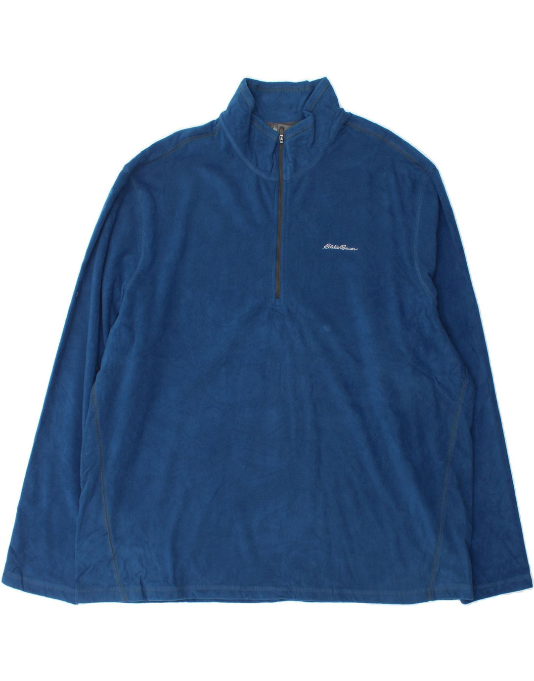EDDIE BAUER Mens Zip Neck Fleece Jumper 2XL Blue Polyester Vintage Eddie Bauer and Second-Hand Eddie Bauer from Messina Hembry 