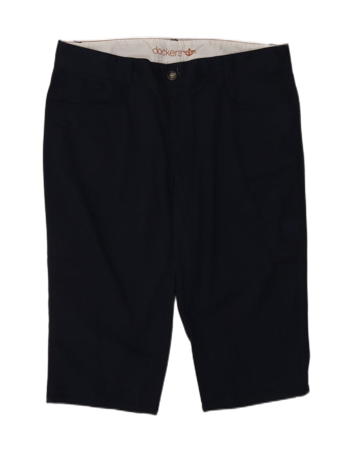 DOCKERS Womens Bermuda Shorts US 14 XL W34  Navy Blue Cotton
