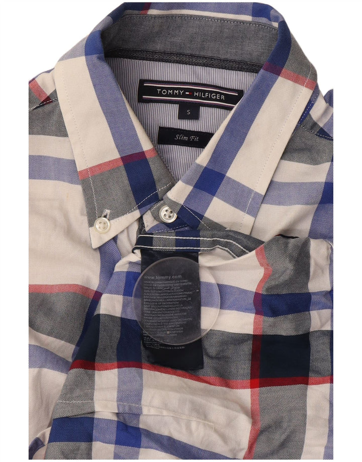 Tommy Hilfiger Mens Slim Fit Shirt Small Multicoloured Check Cotton