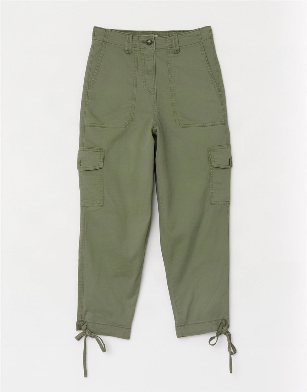 Marks & Spencer Womens Crop Cargo Trousers Medium W26 L23 Green Lyocell
