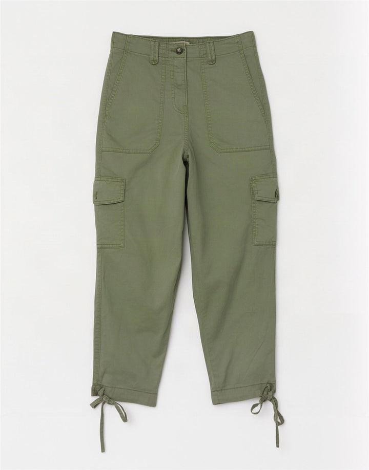 Marks & Spencer Womens Crop Cargo Trousers Medium W26 L23 Green Lyocell