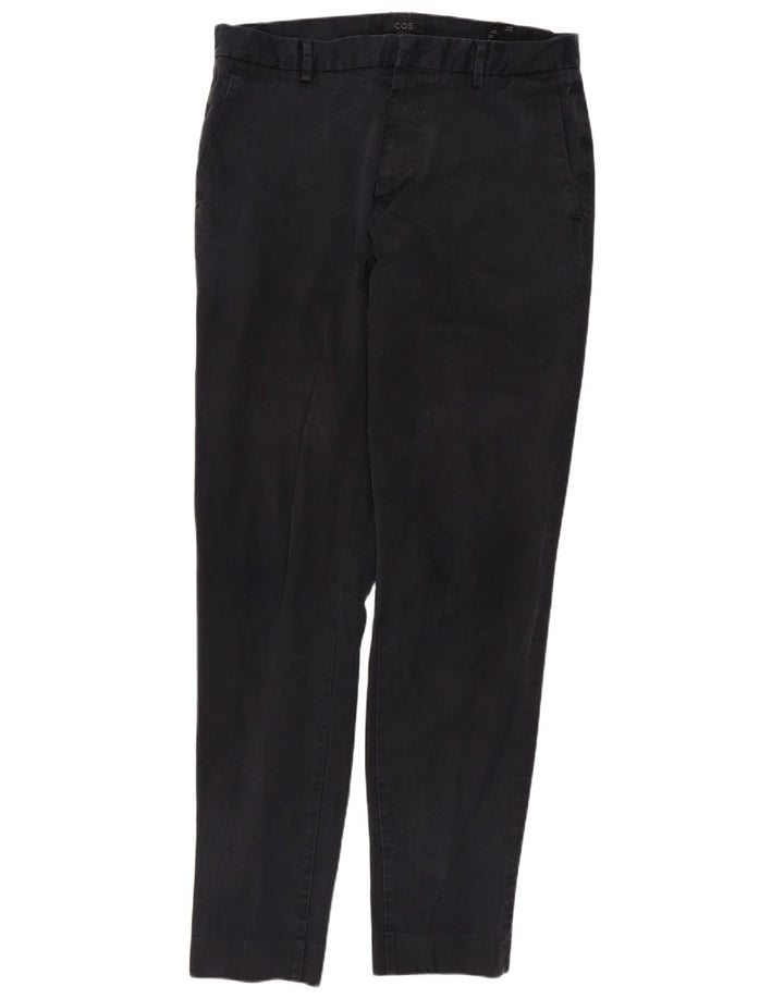 COS Mens Slim Chino Trousers EU 48 Medium W30 L31 Navy Blue Cotton