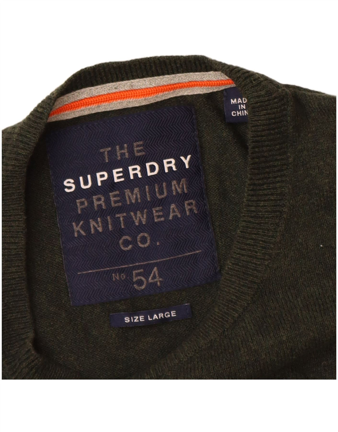 Superdry Mens Crew Neck Jumper Sweater Large Green Cotton