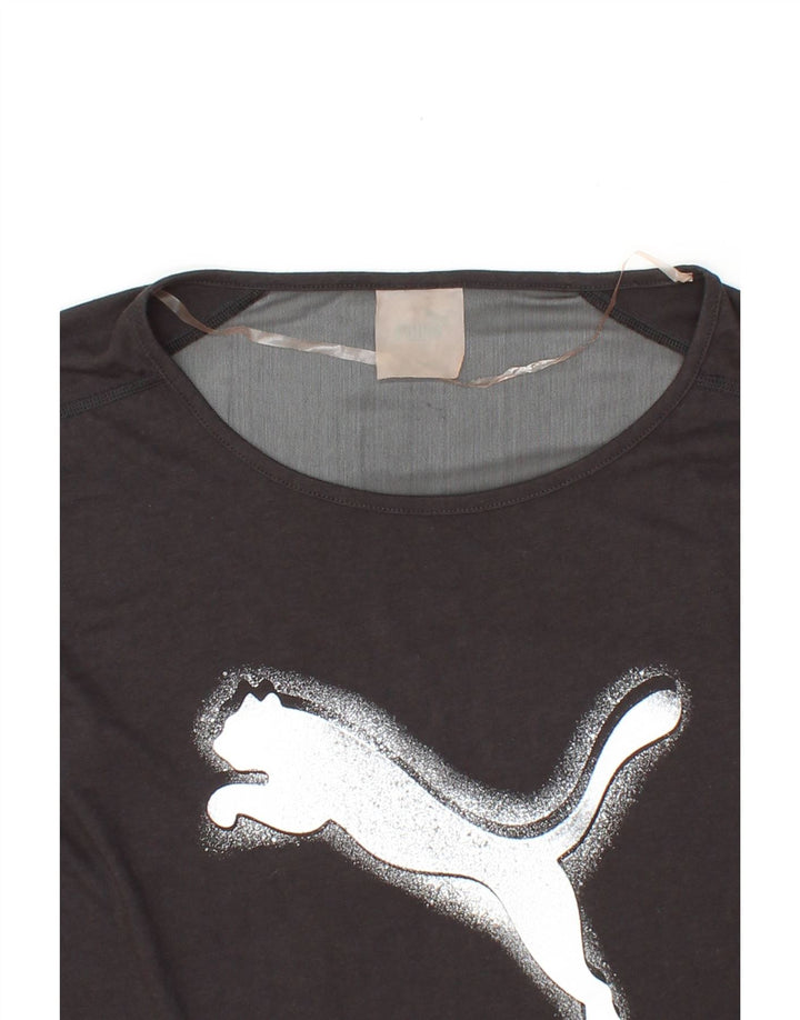 PUMA Womens Graphic T-Shirt Top UK 16 Large Black Polyester Vintage Puma and Second-Hand Puma from Messina Hembry 