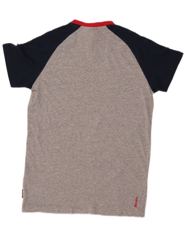BENCH Boys Graphic T-Shirt Top 12-13 Years Grey Colourblock Cotton