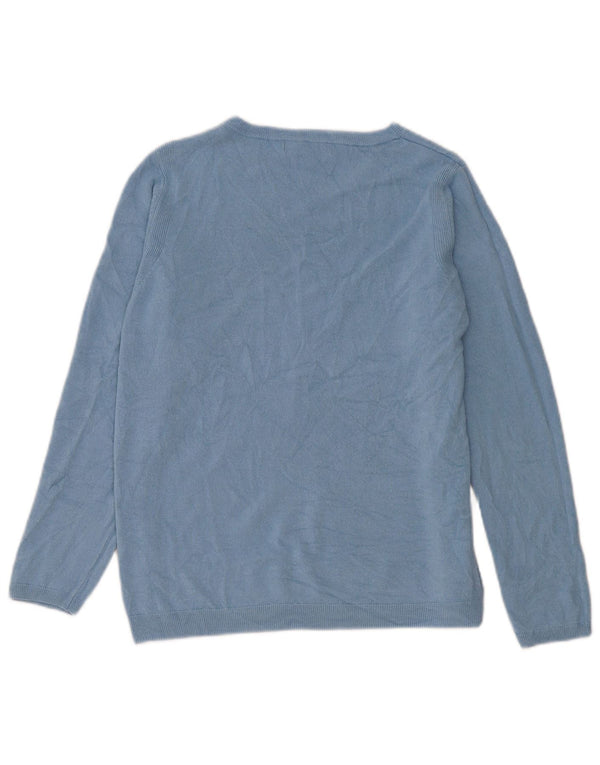 Marks & Spencer Womens Crew Neck Jumper Sweater UK 16 Large Blue Acrylic
