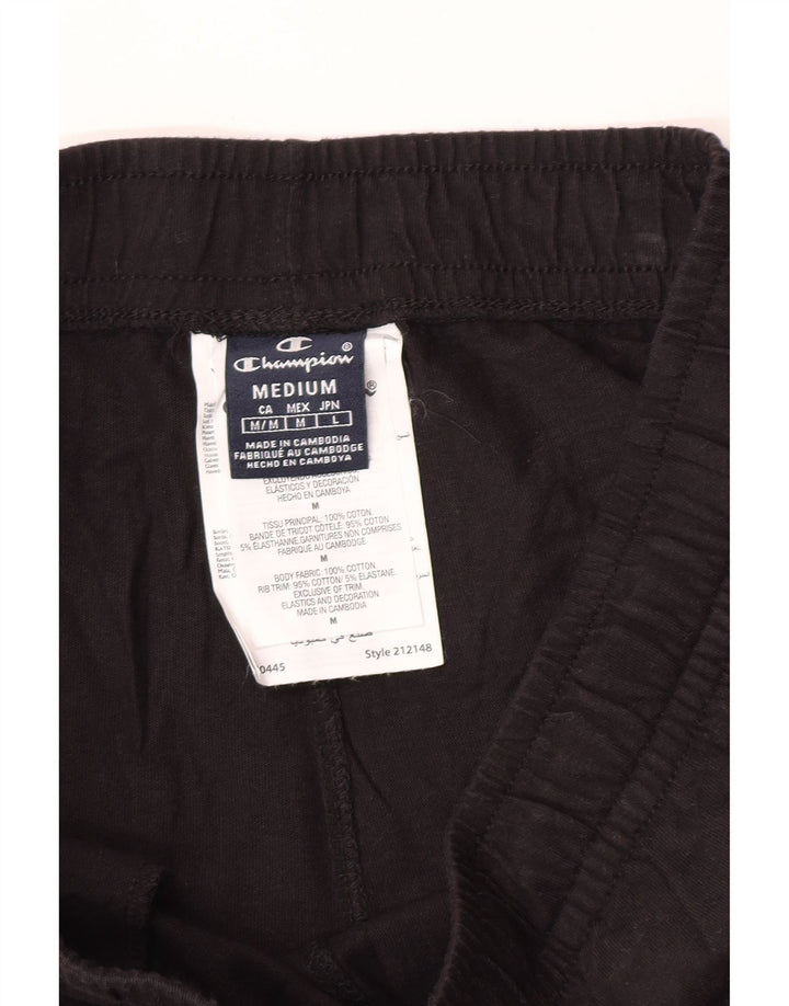 Champion Mens Tracksuit Trousers Joggers Medium  Black Cotton