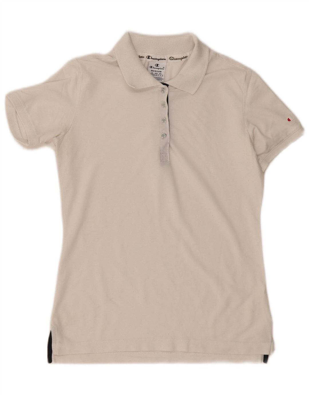 Champion Womens Polo Shirt UK 12 Medium White
