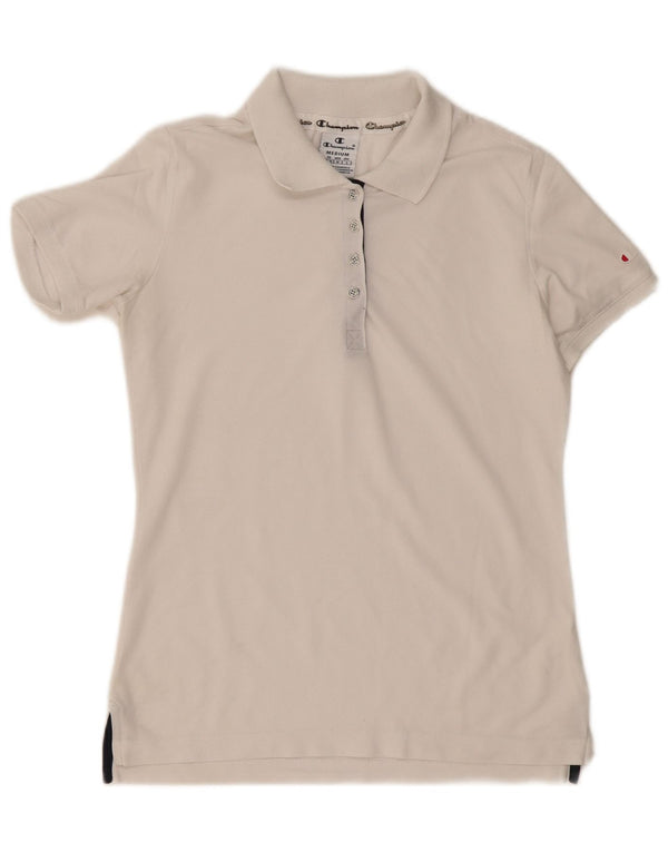 Champion Womens Polo Shirt UK 12 Medium White