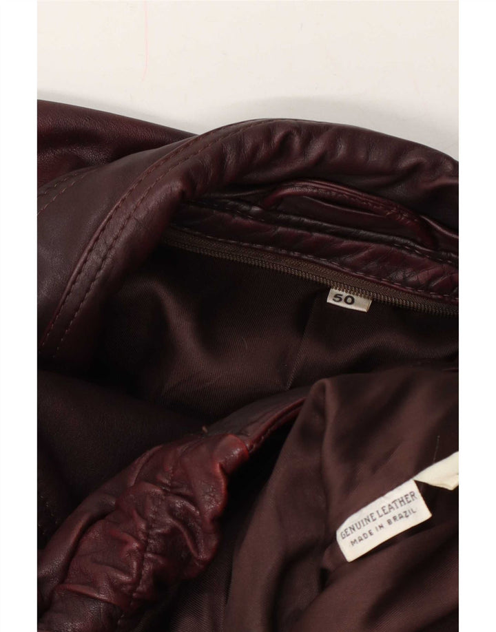 Vintage Mens Leather Jacket IT 50 Large Burgundy