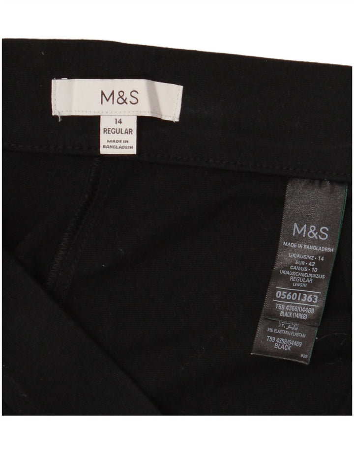 MARKS & SPENCER Womens Tapered Casual Trousers UK 14 Large W34 L28 Black