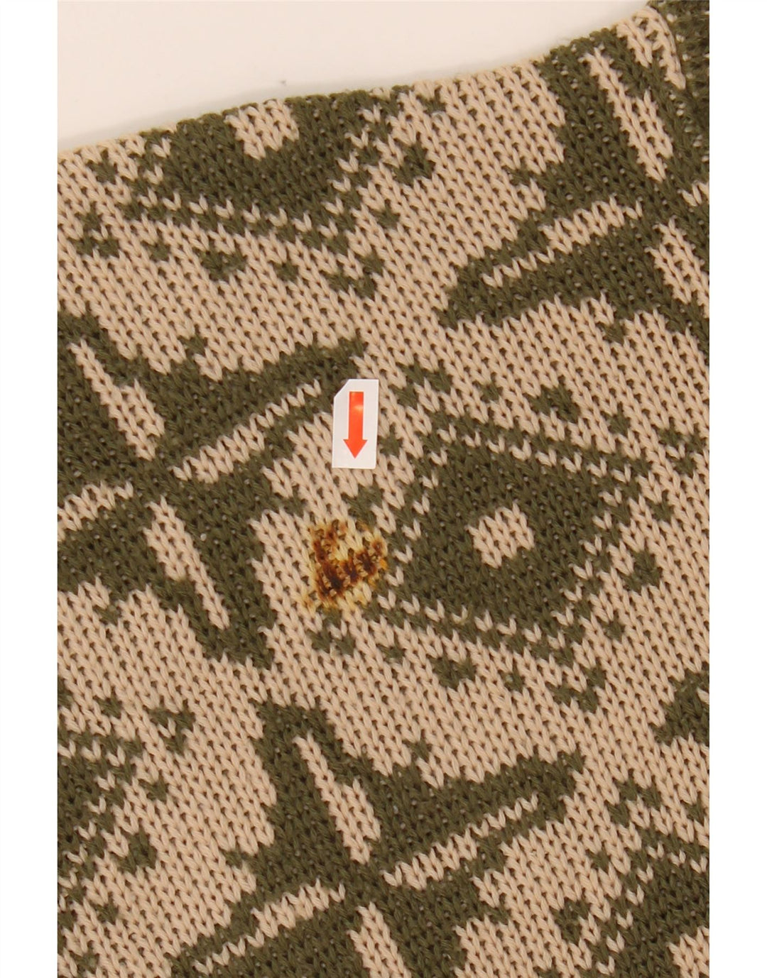 VINTAGE Womens Boat Neck Jumper Sweater IT 46 Large Beige Geometric