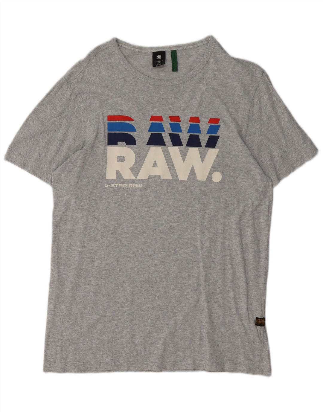 G-STAR Mens Graphic T-Shirt Top Medium Grey Flecked Cotton