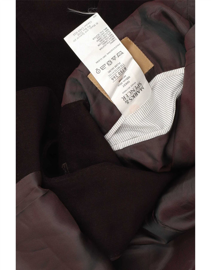 Marks & Spencer Mens 2 Button Blazer Jacket UK 40 Medium Maroon Polyester