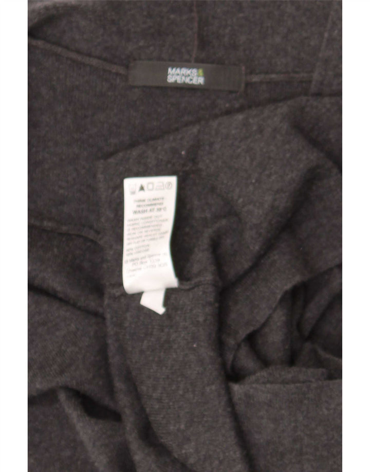 Marks & Spencer Womens Sleeveless Cardigan Sweater UK 12 Medium Grey