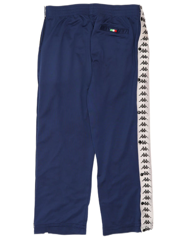 KAPPA Mens Graphic Tracksuit Trousers 2XL  Navy Blue Colourblock Polyester