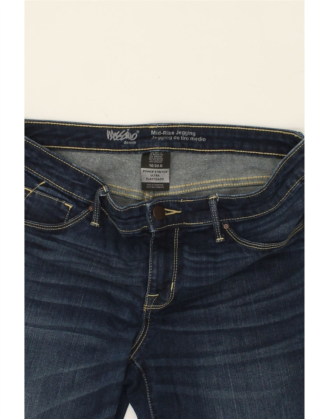 MOSSIMO Womens Mid Rise Jegging Cropped Jeans US 10 Medium W30 L24 Blue Vintage Mossimo and Second-Hand Mossimo from Messina Hembry 