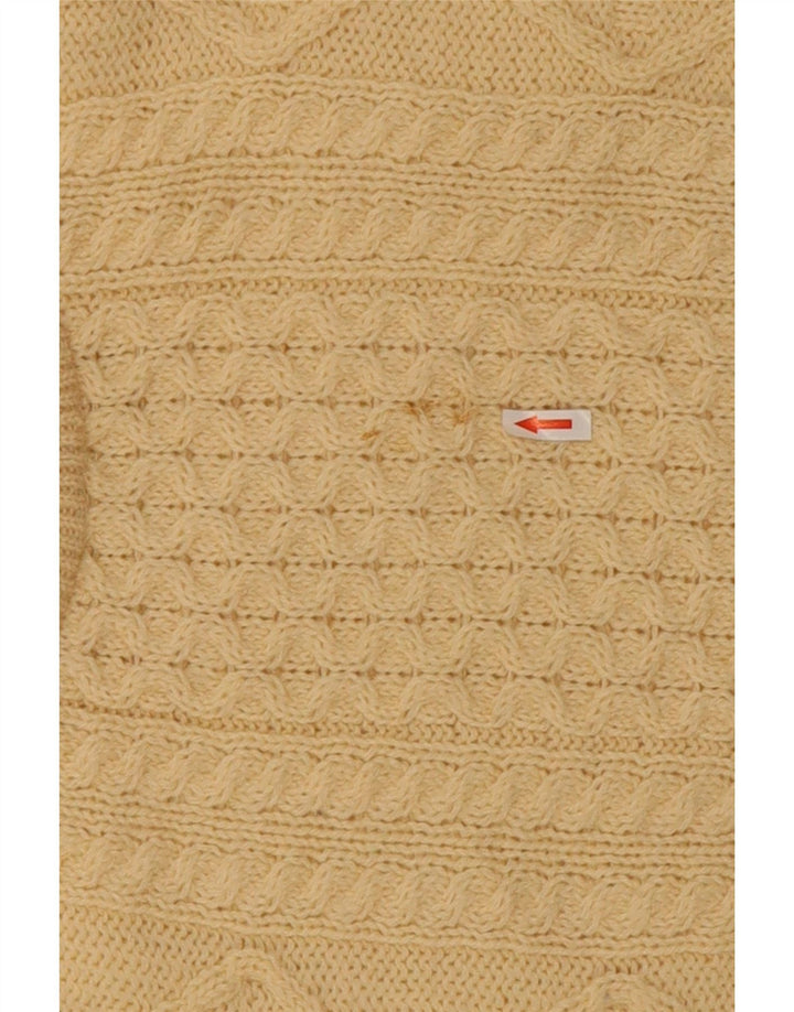 arancrafts Mens Crew Neck Jumper Sweater Medium Beige Wool