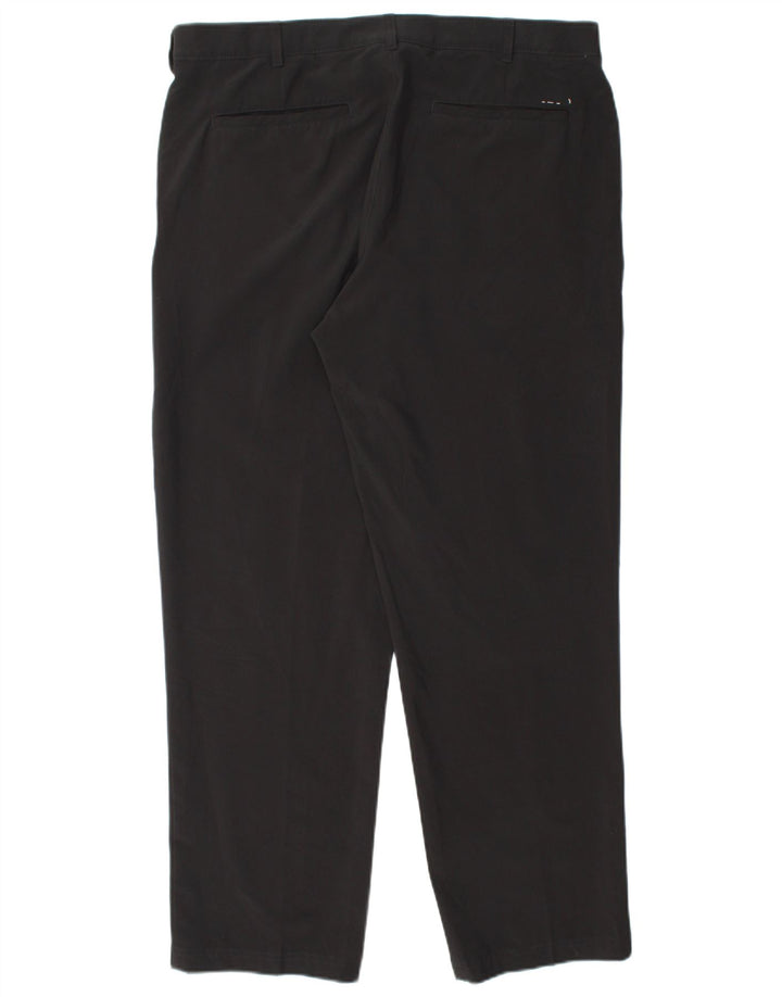 IZOD Mens Straight Chino Trousers W36 L32 Black Polyester