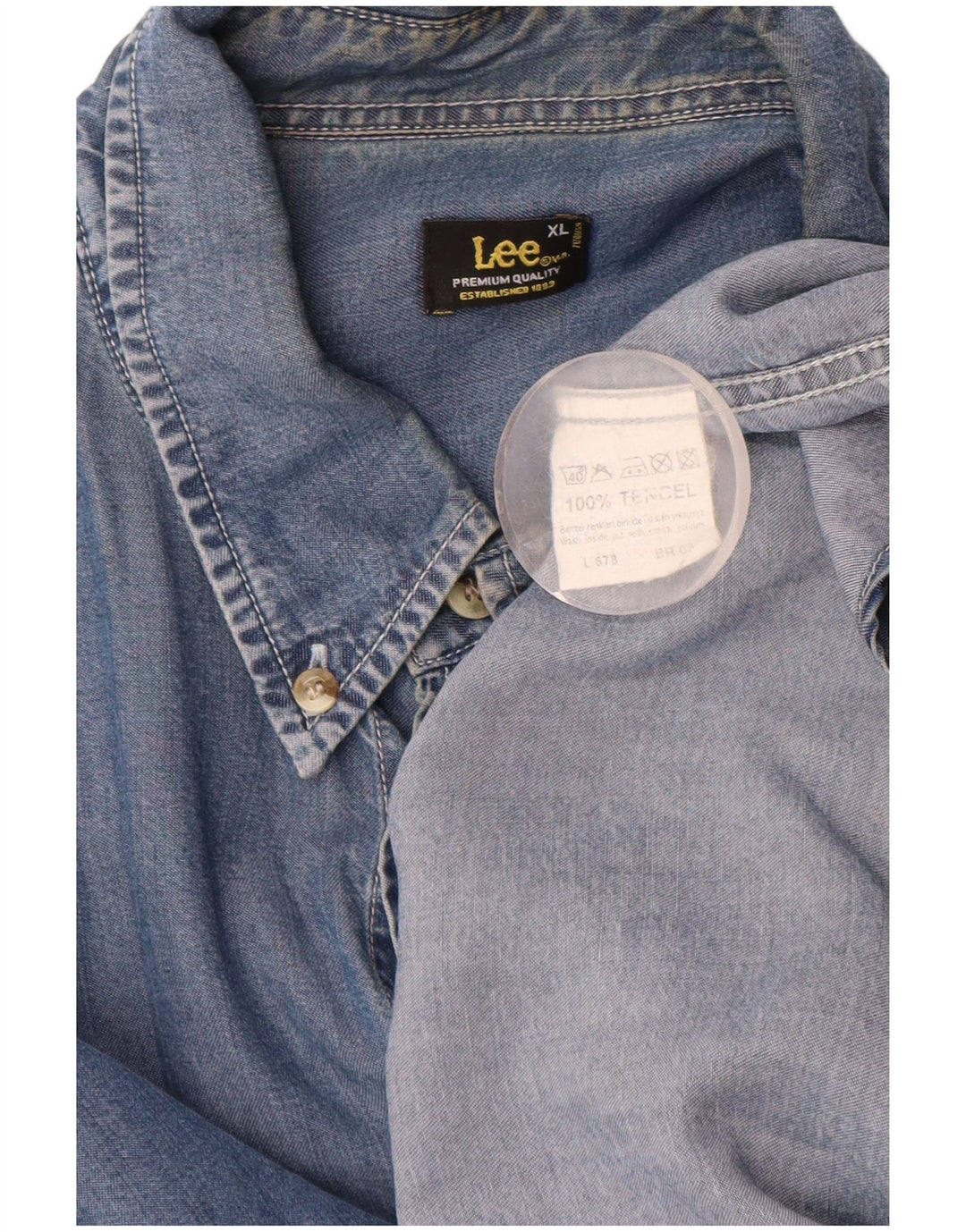 LEE Mens Shirt XL Blue Tencel