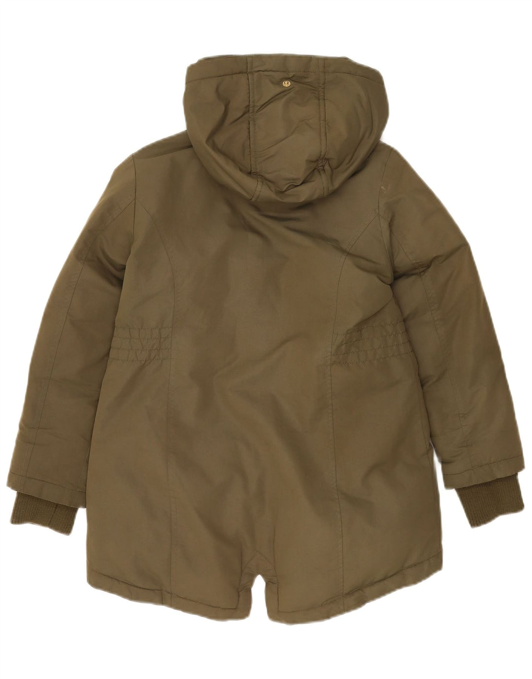MICHAEL KORS Girls Hooded Parka Jacket 7-8 Years Khaki Polyester