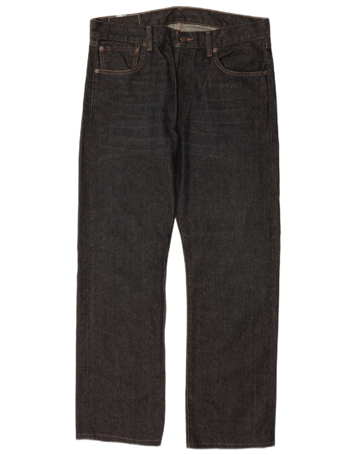 LEVI'S Mens 501 Straight Jeans W34 L30 Navy Blue Cotton