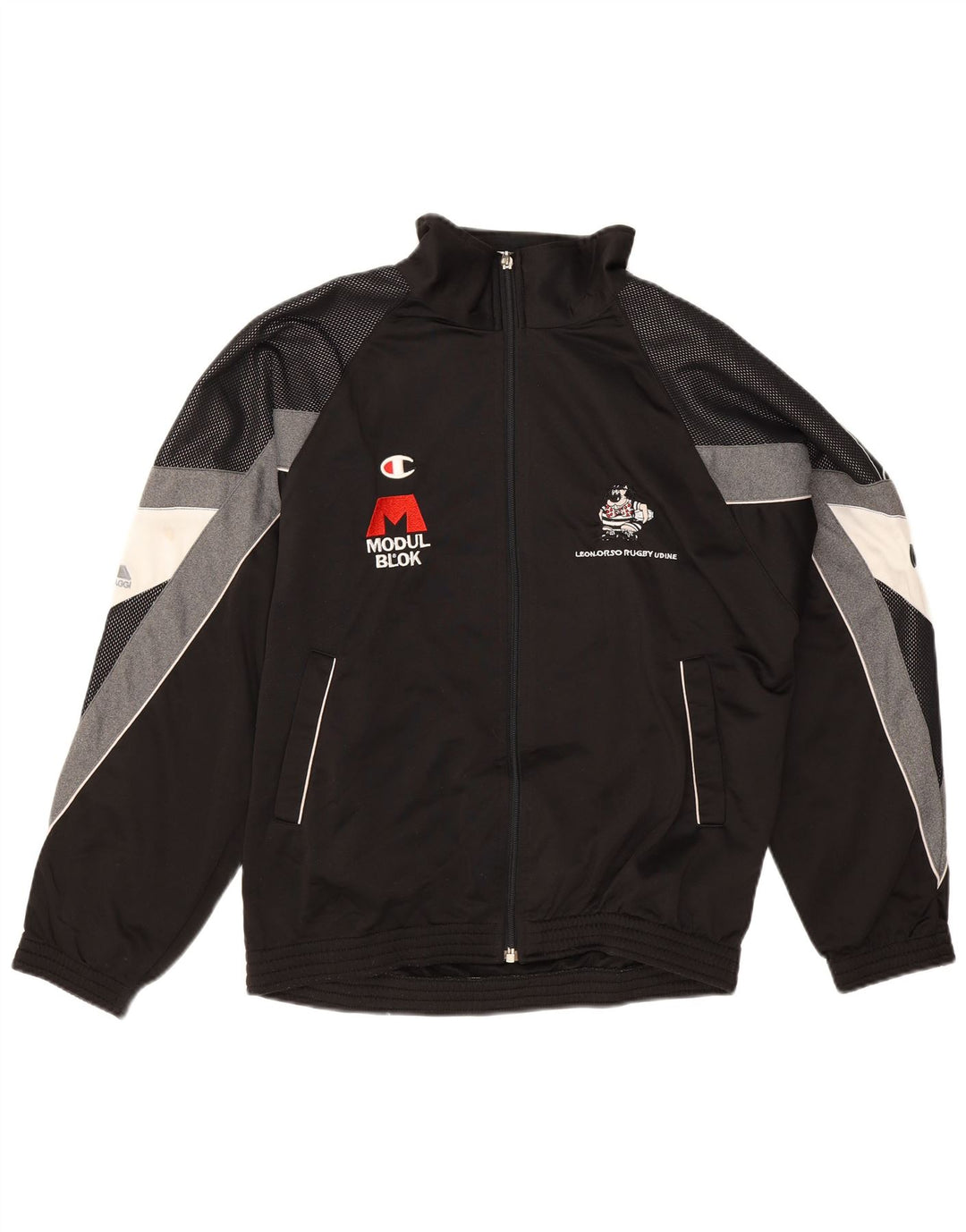 Champion Mens Graphic Tracksuit Top Jacket Medium Black Colourblock