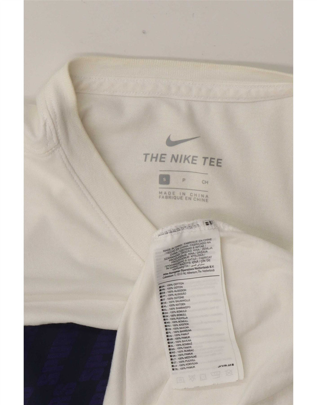 Nike Mens T-Shirt Top Small White Geometric Cotton