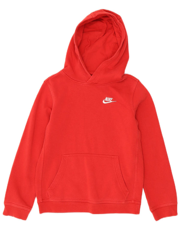 Nike Boys Hoodie Jumper 10-11 Years Medium Red Cotton