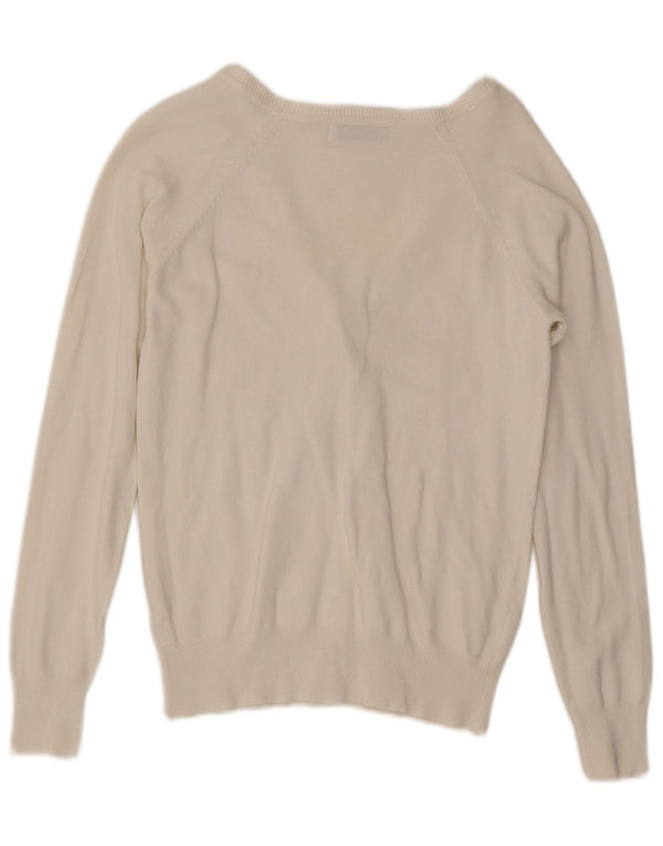 Zara Womens Regular Fit Cardigan Sweater UK 12 Medium White