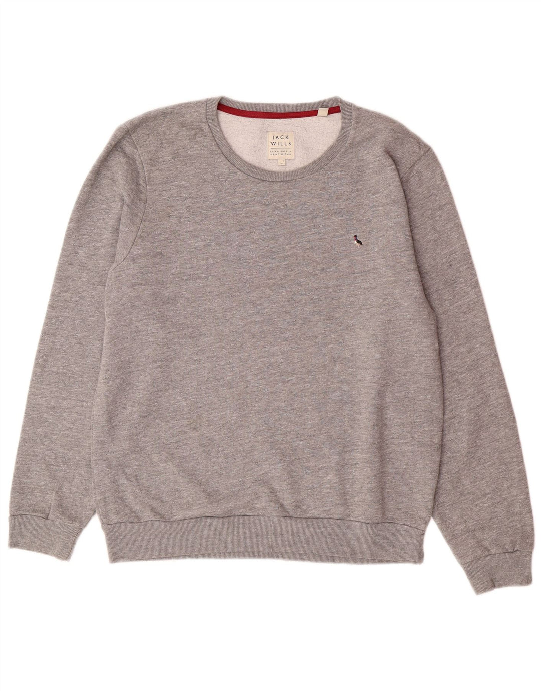 JACK WILLS Mens Sweatshirt Jumper Medium Grey Flecked Cotton