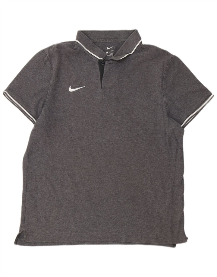 NIKE Mens Polo Shirt XL Grey Cotton