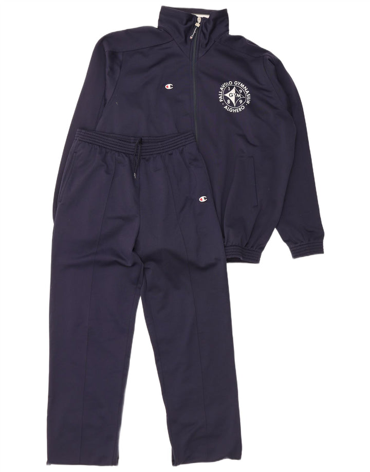 Champion Boys Loose Fit Full Tracksuit 15-16 Years Navy Blue Polyester