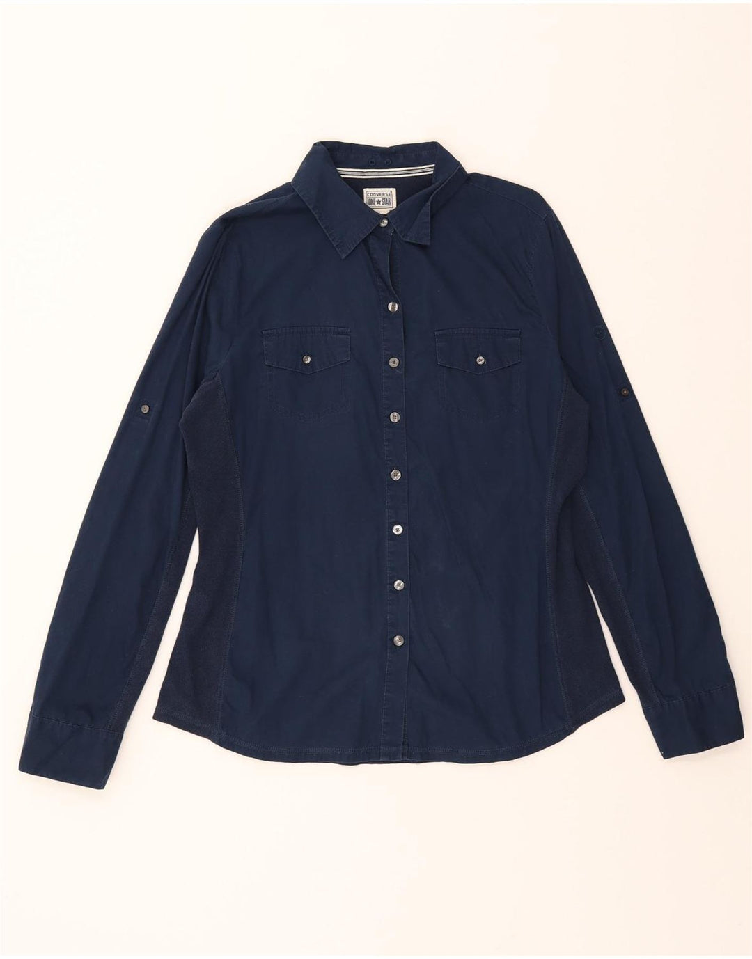 CONVERSE Womens Shirt UK 16 Large Navy Blue Cotton Vintage Converse and Second-Hand Converse from Messina Hembry 