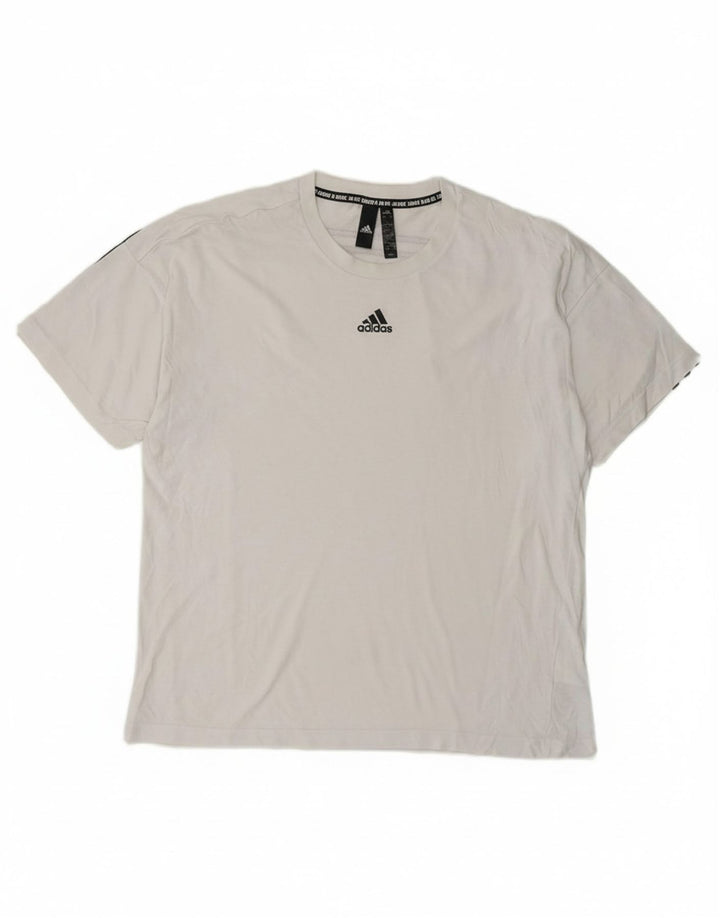 ADIDAS Mens T-Shirt Top Large White Cotton
