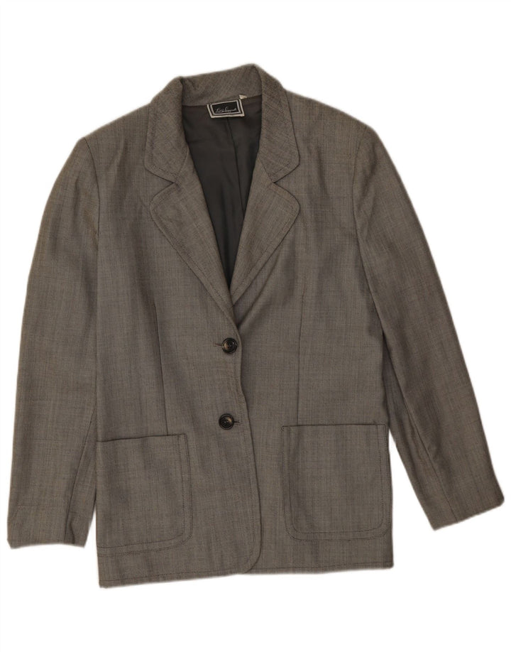 Luisa Spagnoli Womens 2 Button Blazer Jacket IT 44 Medium Grey Wool