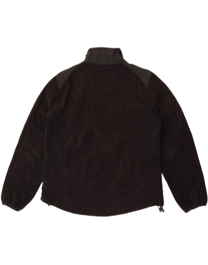 L.L.Bean Womens Fleece Jacket UK 16 Large Black Colourblock Polyester