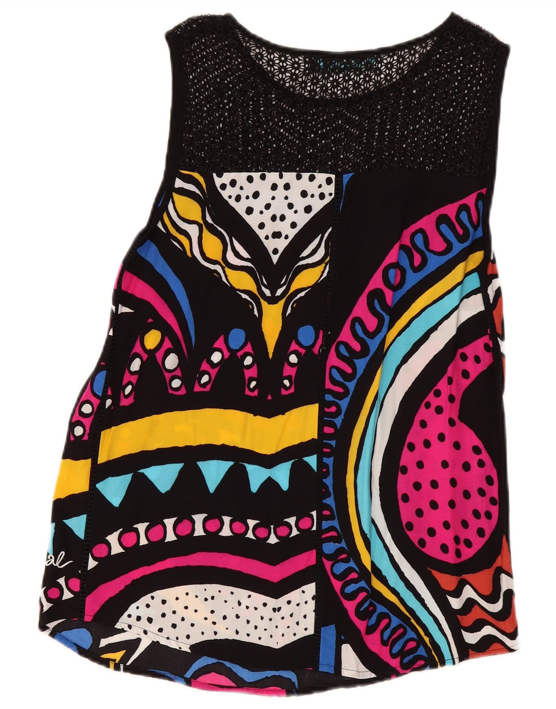 Desigual Womens Graphic Tunic Top UK 14 Medium Multicoloured Geometric