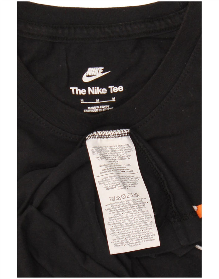 NIKE Mens Graphic T-Shirt Top Medium Black Cotton